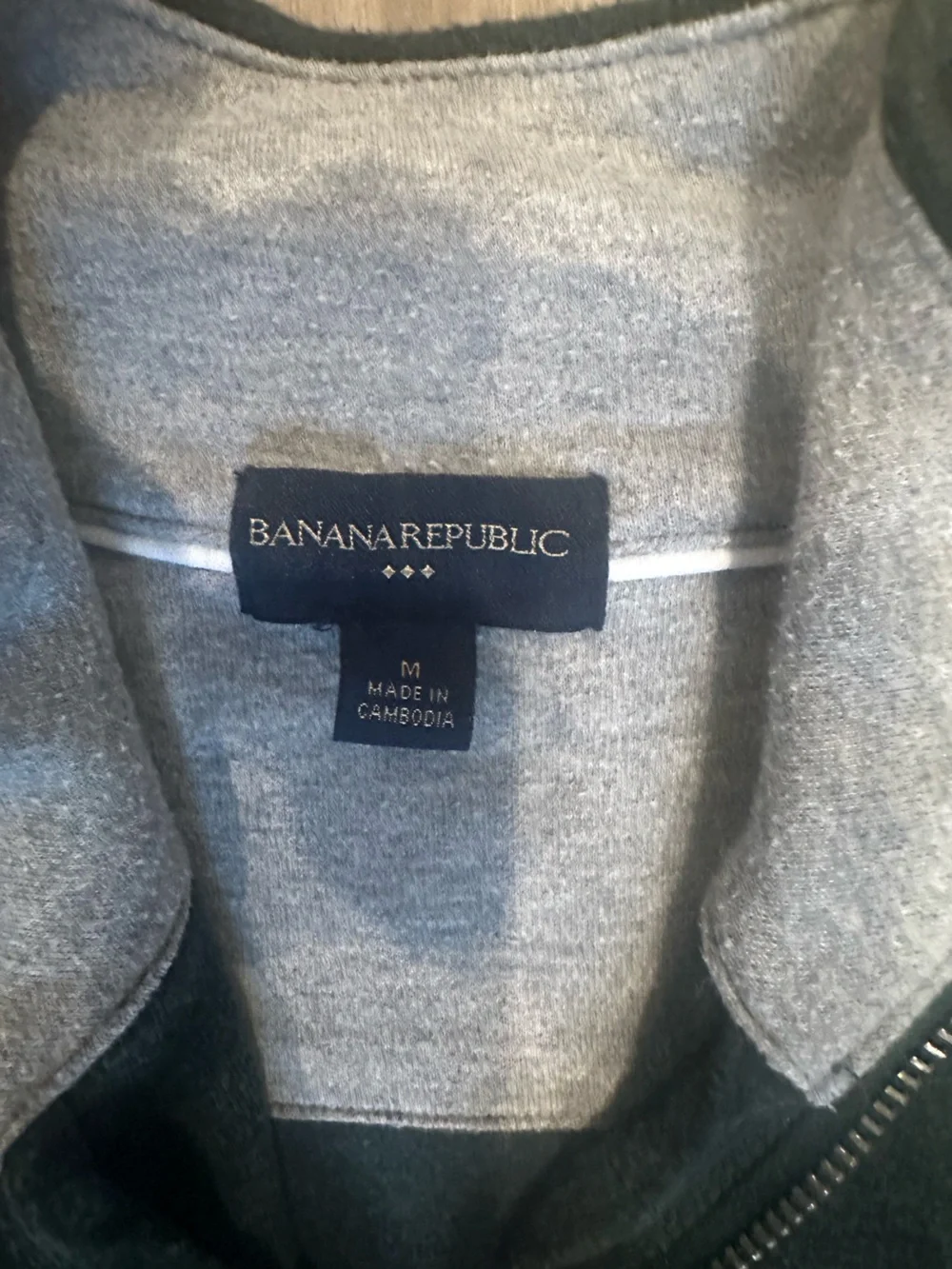 Banana Republic Men's Dark Green Quarter-Zip Sweater